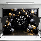 Allenjoy Class Of 2024 Glitter Sequin Balloons Backdrop