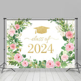 Allenjoy Class Of 2024 Wreath Glitter Backdrop Graduation