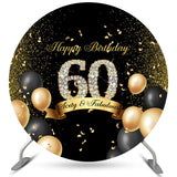 Allenjoy Classic Balloon Happy 60Th Birthday Round Backdrop