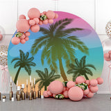 Allenjoy Coconut Beach Theme Happy Birthday Circle Backdrop