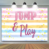 Allenjoy Colorful Stripe Star Jump And Play Night Party Backdrop