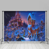 Allenjoy Coloured Lantern Village Christmas Twon Backdrop