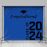 Allenjoy Congratulations Blue Bachelor Cap Graduation Backdrop