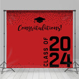 Allenjoy Congratulations Red Bachelor Cap Graduation Backdrop