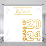 Allenjoy Congratulations White Custom Graduation Backdrop