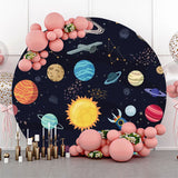 Allenjoy Constellation Planets Galaxy Round Birthday Backdrop