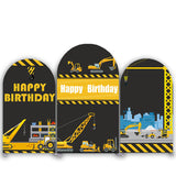 Allenjoy Contruction Truck Happy Birthday Arch Backdrop Kit