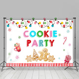 Allenjoy Cookie Party Snowflake Christmas Tree Lights Backdrop