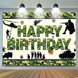 Allenjoy Cool Camouflage Army Boy Happy Birthday Backdrop