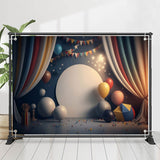 Allenjoy Curtain Dark Blue Balloons 1St Birthday Backdrop