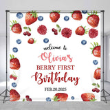 Allenjoy Custom Baby Girl Berry First Birthday Backdrop