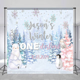 Allenjoy Custom Bear Winter Onederland 1St Birthday Backdrop