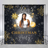 Allenjoy Custom Black Snowflake Christmas Party Backdrop