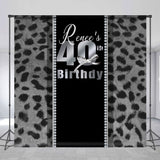 Allenjoy Custom Black White Leopard 40Th Birthday Backdrop