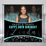 Allenjoy Custom Blue Black Diamond 30Th Birthday Backdrop