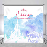 Allenjoy Custom Blue Castle Carriage 10Th Birthday Backdrop