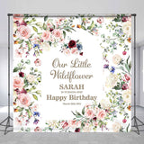 Allenjoy Custom Boho Arch Wildflower First Birthday Backdrop