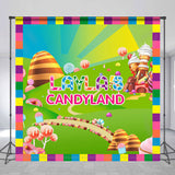 Allenjoy Custom Candyland Rainbow Lollipop Birthday Backdrop