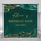 Allenjoy Custom Dark Green Marble Texture Birthday Backdrop