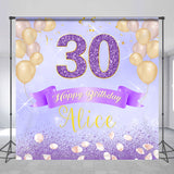 Allenjoy Custom Diamond Balloon Purple 30Th Birthday Backdrop