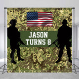 Allenjoy Custom Flag Camouflage Soldier 8Th Birthday Backdrop