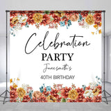 Allenjoy Custom Floral Celebration 40Th Birthday Backdrop