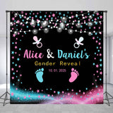 Allenjoy Custom Footprint Pacifier Gender Reveal Backdrop