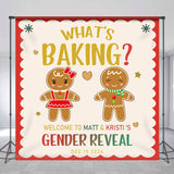 Allenjoy Custom Gingerbread Christmas Gender Reveal Backdrop