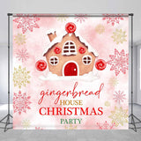 Allenjoy Custom Gingerbread House Snowy Christmas Backdrop