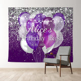 Allenjoy Custom Glitter Sequins Balloon Birthday Backdrop