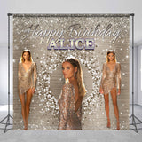 Allenjoy Custom Glitter Sliver Diamond Birthday Backdrop