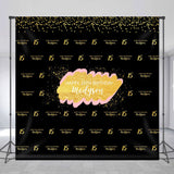 Allenjoy Custom Gold Black Glitter 15Th Birthday Backdrop