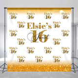 Allenjoy Custom Golden Bokeh Repeat 16Th Birthday Backdrop