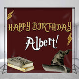 Allenjoy Custom Hogwarts Hat Books Happy Birthday Backdrop