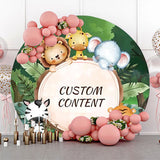 Allenjoy Custom Jungle Animals Round Baby Shower Backdrop