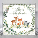 Allenjoy Custom Leaves Safari Animals Baby Shower Backdrop