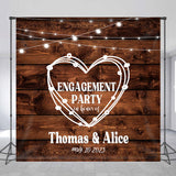 Allenjoy Custom Light Stripe Rustic Engagement Party Backdrop