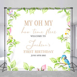 Allenjoy Custom My Oh My Leaf Bird Backdrop 1St Birthday