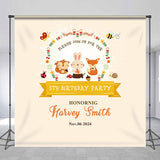 Allenjoy Custom Name Animals 5Th Birthday Party Backdrop