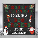 Allenjoy Custom Name Baby Shower Christmas Backdrop Boy