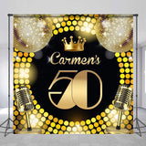 Allenjoy Custom Name Ballroom Style 50Th Birthday Backdrop