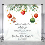 Allenjoy Custom Name Bauble Christmas Gender Reveal Backdrop