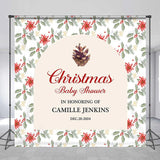 Allenjoy Custom Name Cone Christmas Baby Shower Backdrop