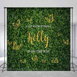 Allenjoy Custom Name Greenery Butterfly Baby Shower Backdrop