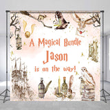 Allenjoy Custom Name Magical Hogwarts Baby Shower Backdrop