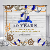 Allenjoy Custom Name Nautical Style Wood Birthday Backdrop