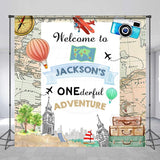 Allenjoy Custom Name Onederful Adventure Birthday Backdrop