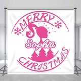 Allenjoy Custom Name Pink Girl Signet Christmas Backdrop