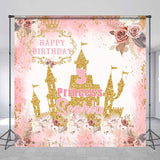 Allenjoy Custom Name Princess Castle 3Rd Birthday Backdrop