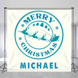 Allenjoy Custom Name Signet Elk Merry Christmas Backdrop